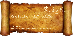 Kreischer Árpád névjegykártya